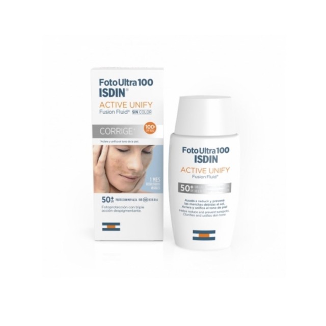 ISDIN Foto Ultra 100 Active Unify Fusion Fluid SPF50+ 50ml (Λεπτόρευστη Αντιηλιακή Κρέμα για Μείωση 