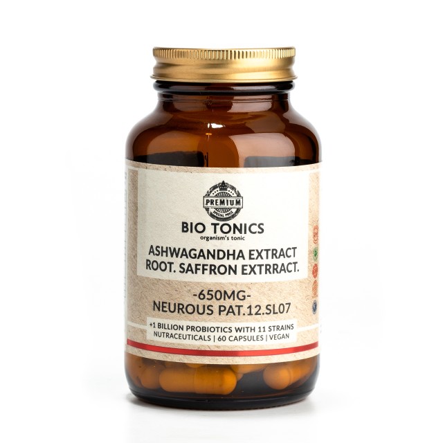 Bio Tonics Ashwagandha Plus 650mg 60caps (Συμπλήρωμα Διατροφής για Ψυχική Ευεξία & Μείωση του Άγχους)