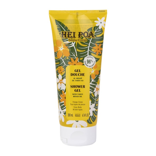 Hei Poa Shower Gel Tahiti Monoi Oil 200ml (Ενυδατικό Αφρόλουτρο με Λάδι Μονόι Ταϊτής)