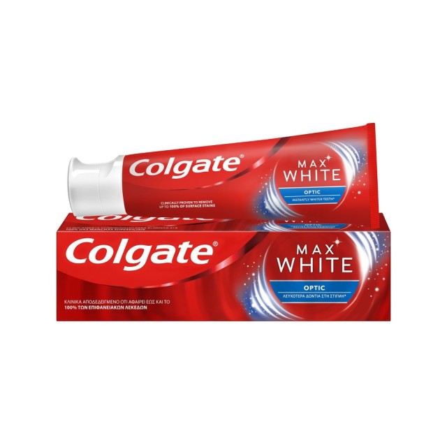 Colgate Max White Optic 75ml (Λευκαντική Οδοντόκρεμα για Άμεση Λεύκανση)