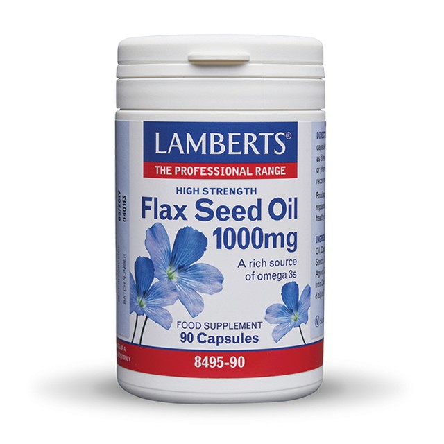 Lamberts Flax Seed Oil 1000mg 90cap (Υψηλής Καθαρότητας Έλαιο Λιναρόσπορου Ψυχρής Έκθλιψης)