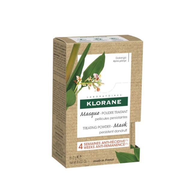 Klorane Galanga Treating Powder Mask 8x3gr (Μάσκα Κατά της Πιτυρίδας σε Μορφή Πούδρας)