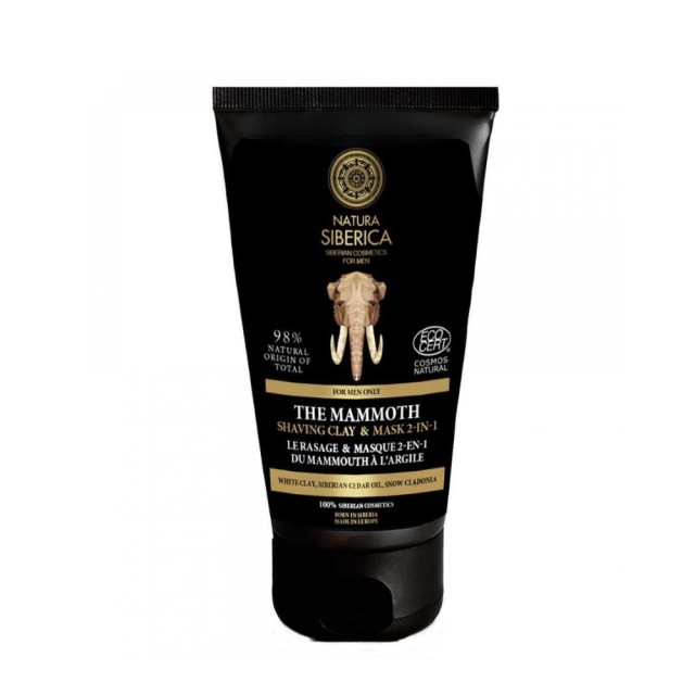 Natura Siberica Men The Mammoth Shaving Clay & Mask 2-in-1 150ml (Κρεμώδης Αφρός Ξυρίσματος & Μάσκα 2σε1 για Όλους τους Τύπους Δέρματος)