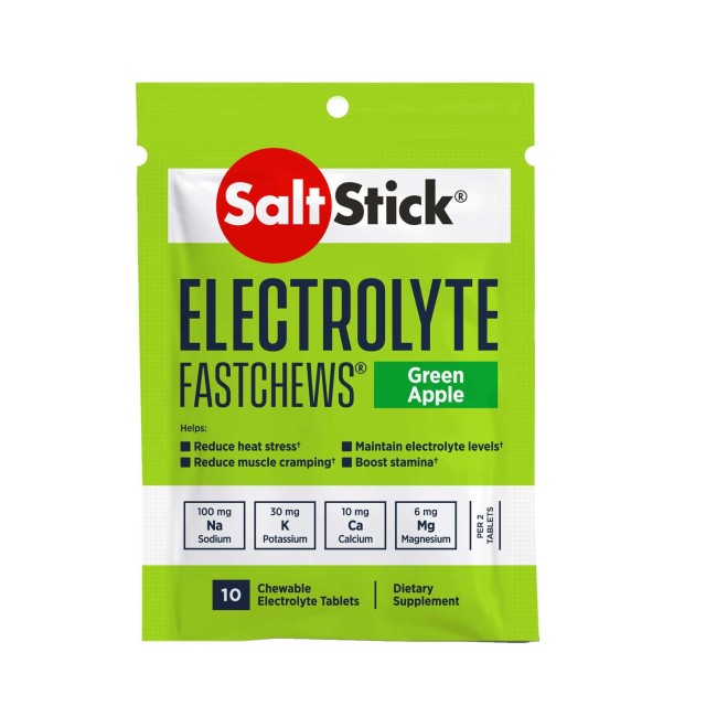 Saltstick Fastchews Fast Acting Hydration Green Apple 10tabs (Μασώμενες Ταμπλέτες για Αύξηση των Ηλεκτρολυτών του Οργανισμού)