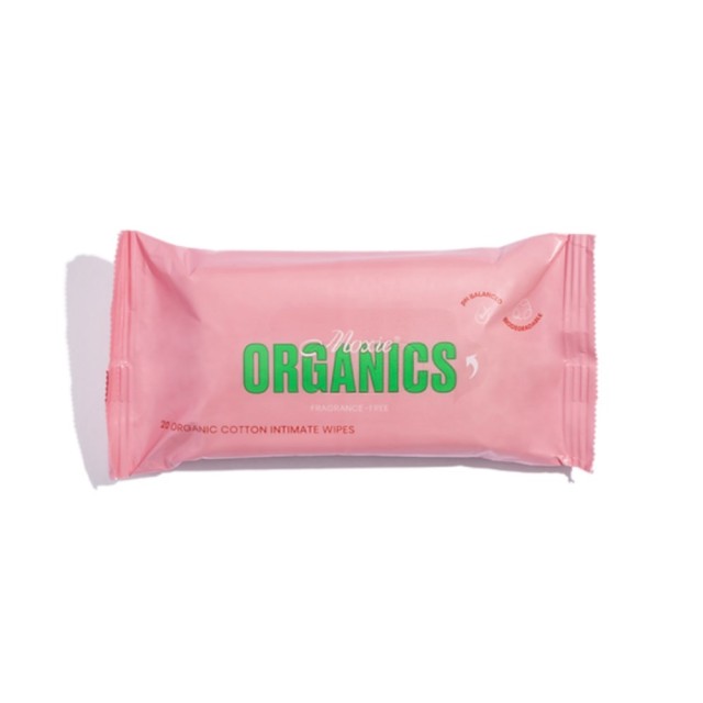 Moxie Organics Cotton Intimate Wipes 20τεμ (Yγρά Mαντηλάκια για την Ευαίσθητη Περιοχή)