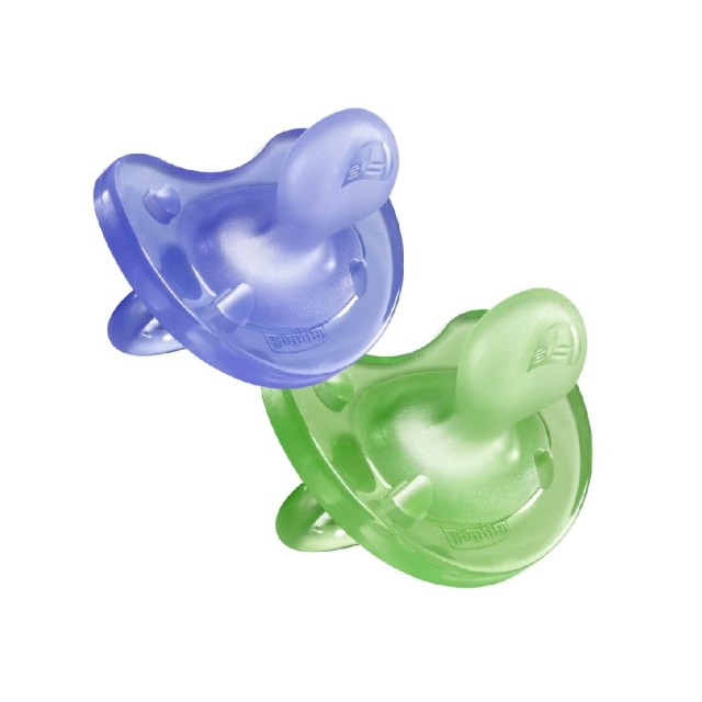 Chicco Physio Soft Silicone Soother Green-Purple 02713-31 16-36m+ (Πιπίλα Όλο Σιλικόνη Πράσινη-Μωβ 16-36m+)