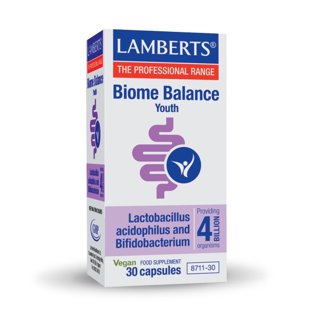 Lamberts Biome Balance Youth 4 Billion 30caps (Συμπλήρωμα Διατροφής με Πρεβιοτικά για την Καλή Λειτουργία του Εντέρου)