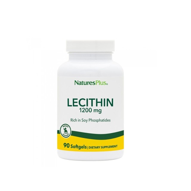 Natures Plus Lecithin 1200mg 90caps (Συμπλήρωμα Διατροφής με Λεκιθίνη Σόγιας για το Φυσιολογικό Μεταβολισμό των Λιπιδίων)
