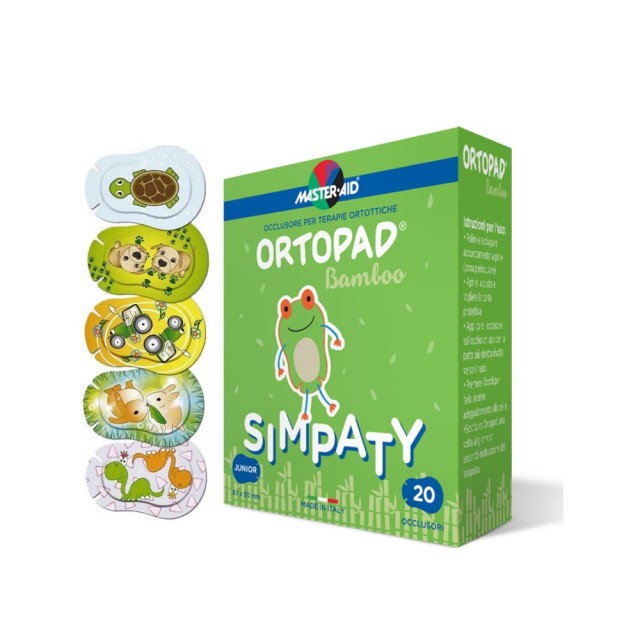 Master Aid Ortopad Junior Simpaty Cotton 102.58 20τεμ (Αυτοκόλλητα Oφθαλμικά Επιθέματα για Θεραπείες Ορθοοπτικής Αμβλυωπίας & Στραβισμού με Σχέδια για Παιδιά Έως 2 Ετών)