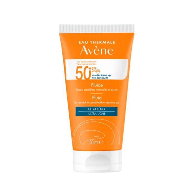 Avene Sun Care Fluid SPF50+ 50ml (Αντηλιακό Fluid Προσώπου για Κανονική/Μικτή Ευαίσθητη Επιδερμίδα)