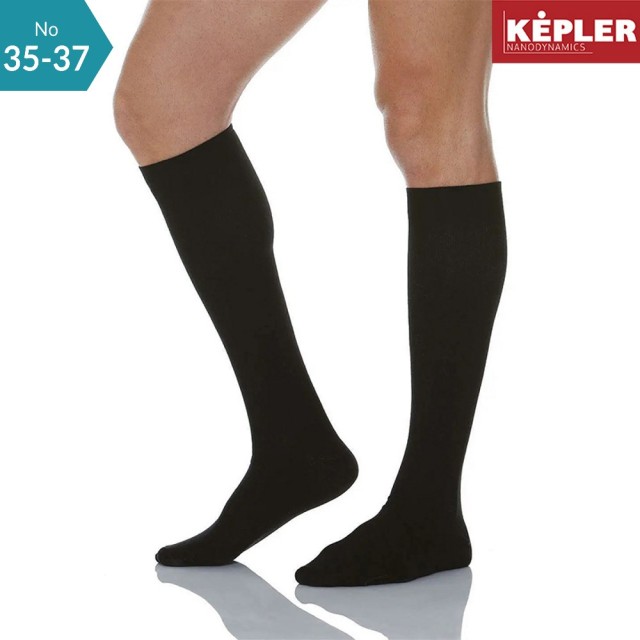 Powerpharm Kepler Black Socks No 35-37 (Μαύρες Κάλτσες Διαβαθμισμένης Συμπίεσης)