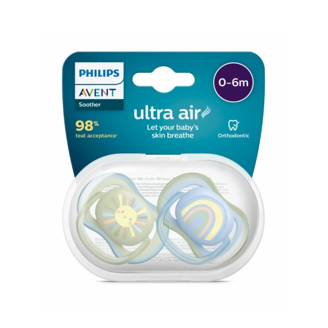 Avent Ultra Air SCF085/30 0-6m 2τεμ (Ελαφριά Πιπίλα Σιλικόνης)