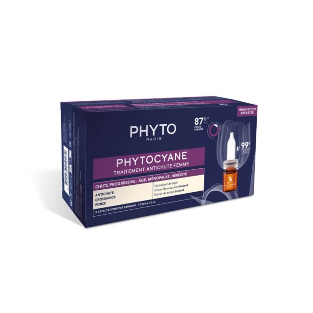 Phyto Phytocyane Women Anti Hair Loss Treatment 12x5ml (Αγωγή Κατά της Γυναικείας Προοδευτική Τριχόπτωσης)
