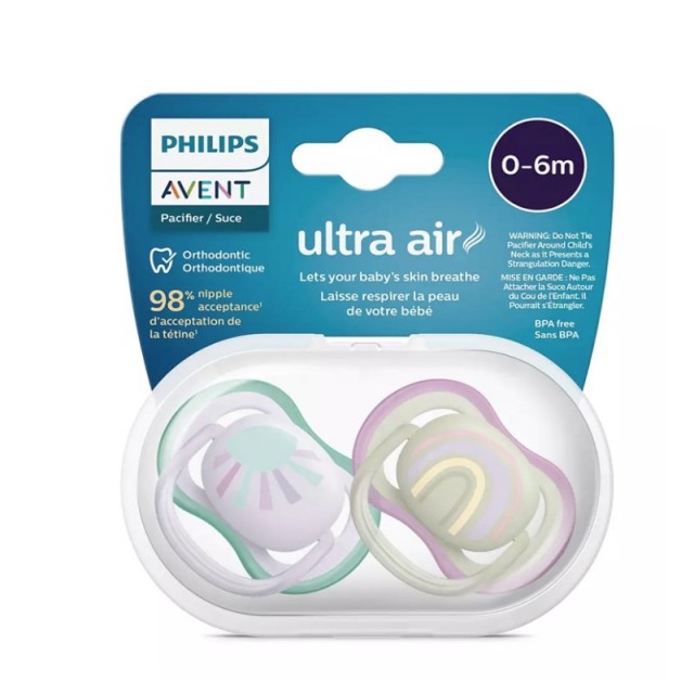 Avent Ultra Air SCF085/59 0-6m 2τεμ (Ελαφριά Πιπίλα Σιλικόνης)