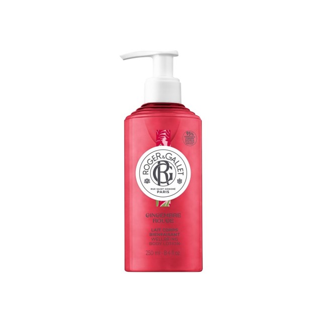 Roger & Gallet Gingembre Rouge Wellbeing Body Lotion 250ml (Αναζωογονητικό Γαλάκτωμα Σώματος Ροζ Βατόμουρο - Τζίντζερ - Μοσχολίβανο)