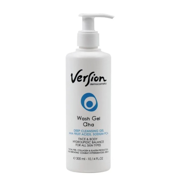 Version Wash Gel Aha 300ml (Τζελ για Βαθύ Καθαρισμό Προσώπου & Σώματος)