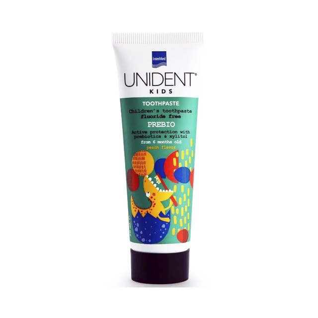 Intermed Unident Kids Prebio Toothpaste 50ml (Μη Φθοριούχος Οδοντόκρεμα με Πρεβιοτικά για τη Φροντίδα των Πρώτων Βρεφικών Δοντιών)