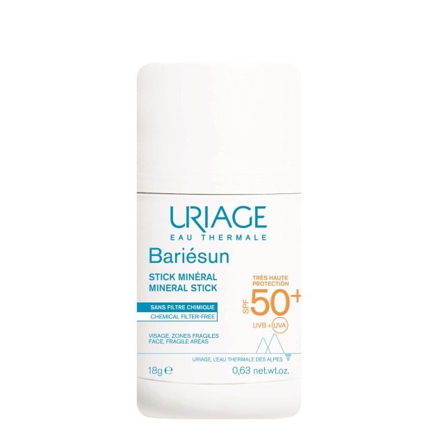 Uriage Bariesun Mineral Stick SPF50+ 18gr (Αντηλιακό Στικ Υψηλής Προστασίας για Ευαίσθητες Ζώνες)