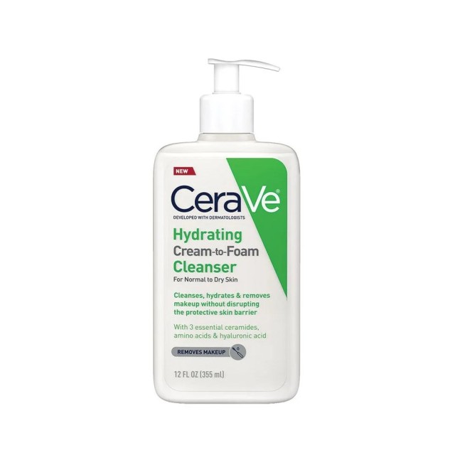 CeraVe Hydrating Cream-to-Foam Cleanser 236ml (Αφρώδης Κρέμα Καθαρισμού Προσώπου)