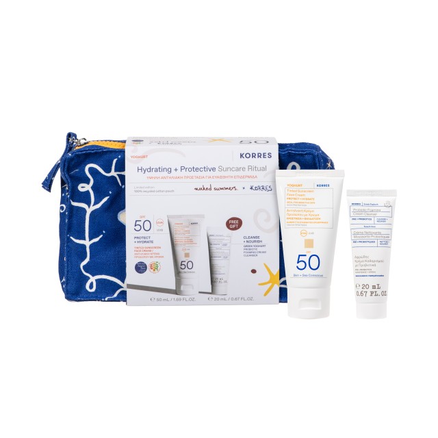 Korres SET Yoghurt Tinted Sunscreen Face Cream SPF50 50ml & Greek Yoghurt Probiotic Foaming Cream Cleanser 20ml (ΣΕΤ με Αντηλιακή Κρέμα Προσώπου με Χρώμα & Αφρώδης Κρέμα Καθαρισμού με Προβιοτικά)