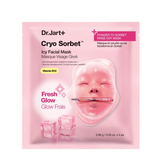 Dr.Jart+ Cryo Sorbet Mask 4x0.96gr (Μάσκα Προσώπου για Μείωση Πρηξιμάτων & Αίσθηση Δροσιάς)