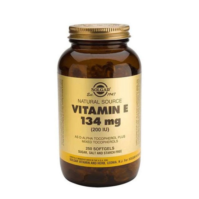 Solgar Vitamin E 200 iu  250 softgels  (Ισχυρή Αντιοξειδωτική Δράση)
