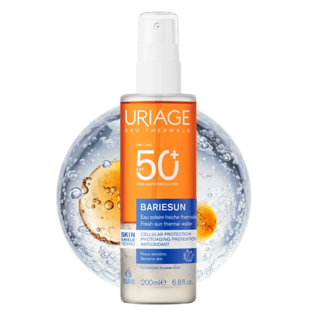Uriage Bariesun Fresh Sun Thermal Water SPF50+ 200ml (Αντηλιακό Διφασικού Ελαίου με Ιαματικό Νερό για Πρόσωπο, Σώμα & Μαλλιά)