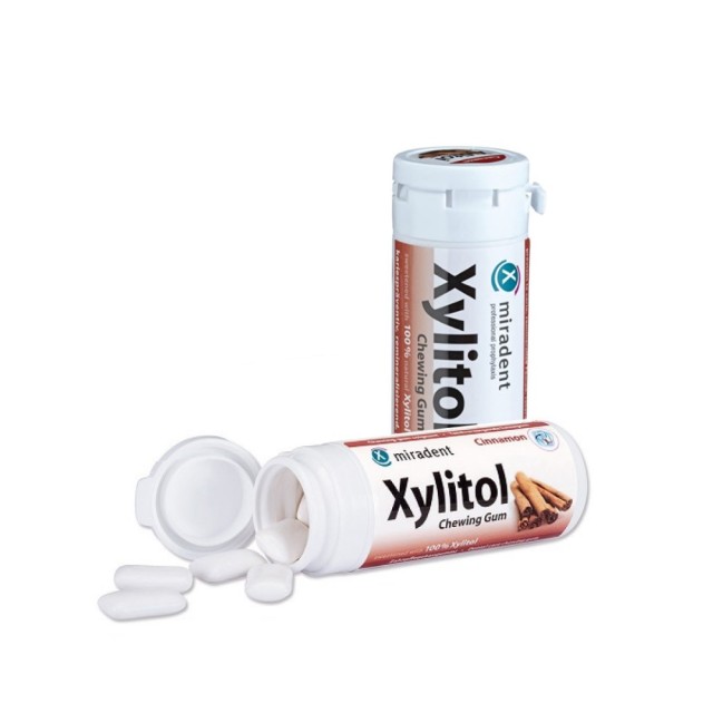 Miradent Xylitol Chewing Gum Cinnamon 30τεμ (Οδοντότσιχλα με Ξυλιτόλη Γεύση Κανέλλα)