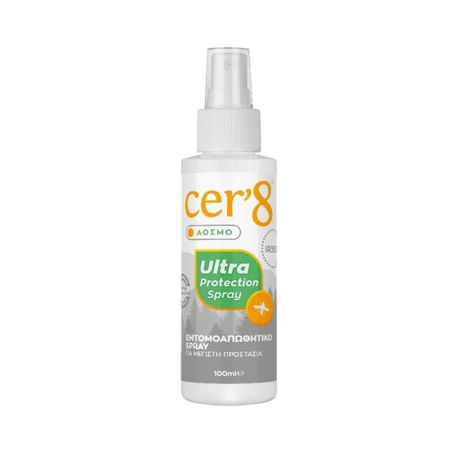 Cer 8 Ultra Protection Spray 100ml (Άοσμο Εντομοαπωθητικό Σπρέι)