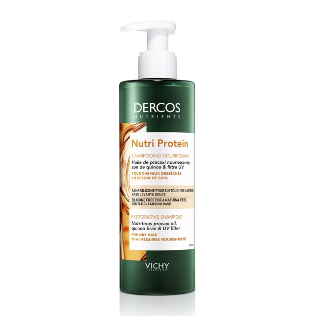 Vichy Dercos Nutrients Nutri Protein Shampoo 250ml (Σαμπουάν Αναδόμησης για Ταλαιπωρημένα & Ξηρά Μαλλιά) 