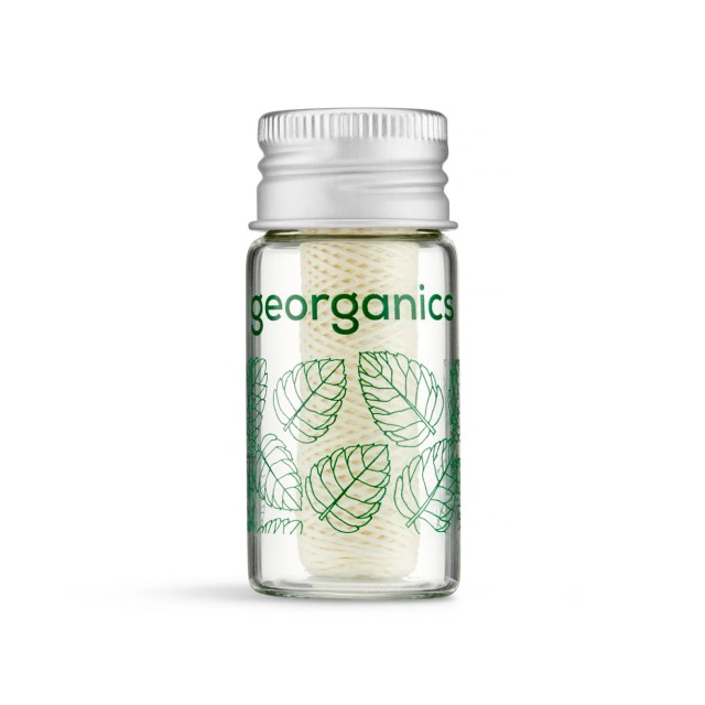 Georganics Plastic Free Floss Spearmint 50m (Οδοντικό Νήμα με Καστορέλαιο Χωρίς Φθόριο με Γεύση Μέντα)