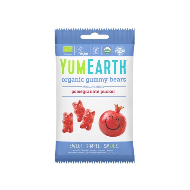 Yumearth Organic Gummy Bears 50gr (Βιολογικά Ζελεδάκια από Ρόδι)