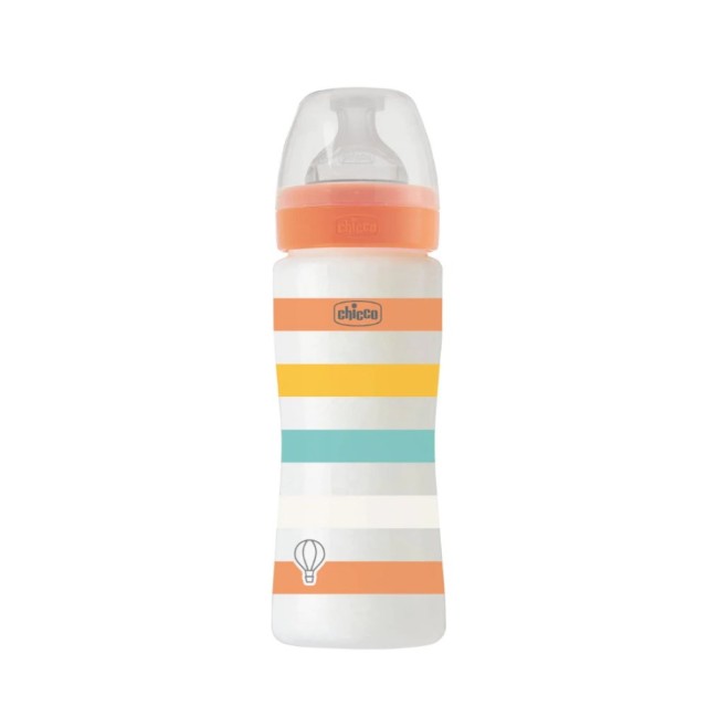 Chicco Bottle Well Being Anti-Colic System 330ml 4m+ (Πλαστικό Μπιμπερό με Θηλή Σιλικόνης 4m+)