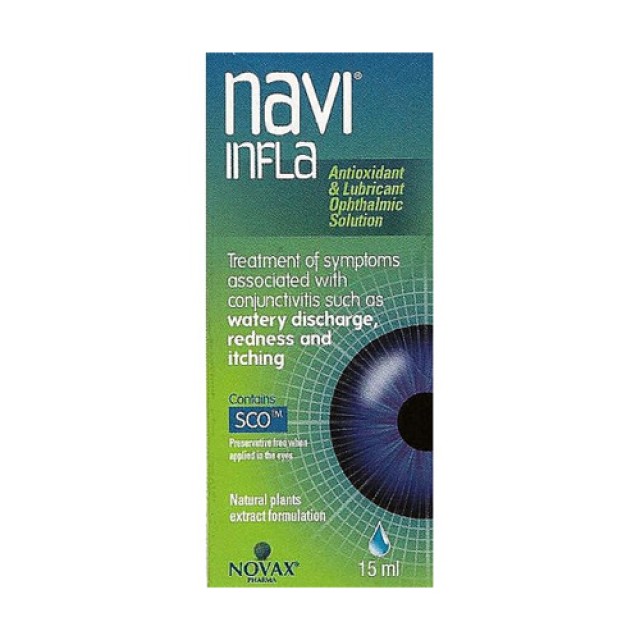 Navi Infla Eye Drops 15ml  (Αντιοξειδωτικό & Λιπαντικό Οφθαλμικό Διάλυμα)