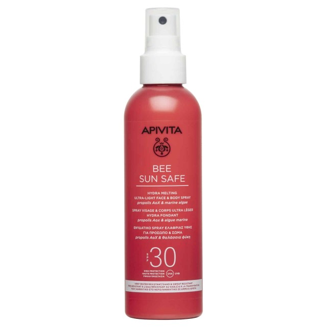 Apivita Bee Sun Safe Hydra Melting Ultra Light Face & Body Spray SPF30 200ml (Ενυδατικό Αντηλιακό Σπρέι Ελαφριάς Υφής για Πρόσωπο & Σώμα)