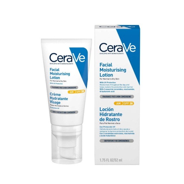 CeraVe Facial Moisturising Lotion SPF30 52ml (Ενυδατική Κρέμα Προσώπου με Αντηλιακή Προστασία)