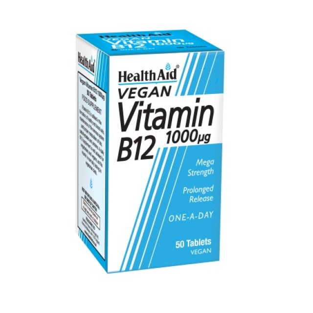 Health Aid Vitamin B12 1000mg 50 Tabs (Μνήμη - Συγκέντρωση)