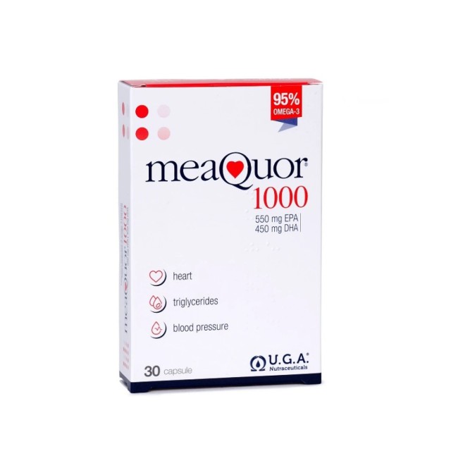 Uga Meaquor 1000 30caps (Συμπλήρωμα Διατροφής με Ω3 για τη Φυσιολογική Λειτουργία της Καρδιάς)