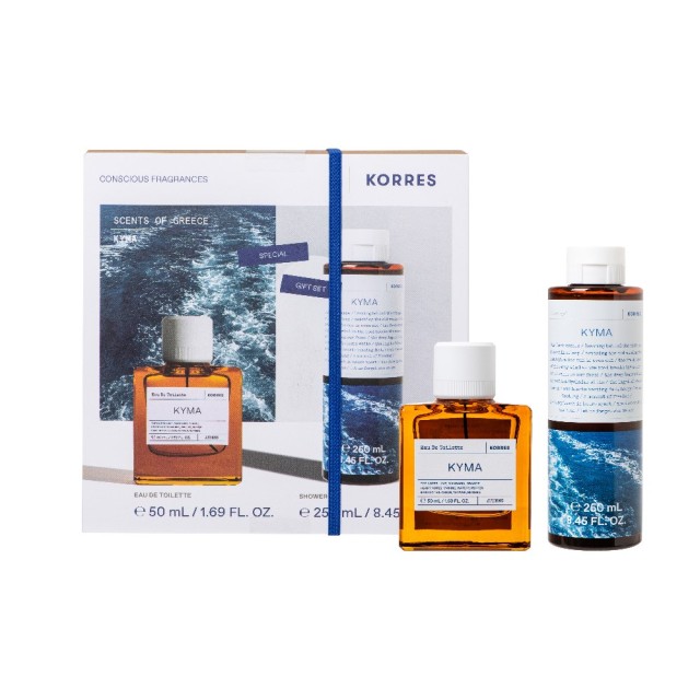Korres SET Kyma Eau de Toilette 100ml & Kyma Shower Gel 250ml (ΣΕΤ με Ανδρικό Άρωμα & Αφρόλουτρο με Νότες Θάλασσας)