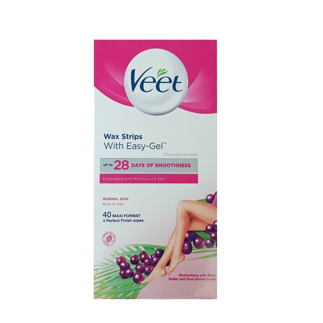 Veet Easy Gel Wax Strips 40pcs (Ταινίες Αποτρίχωσης Σώματος 40τεμ)