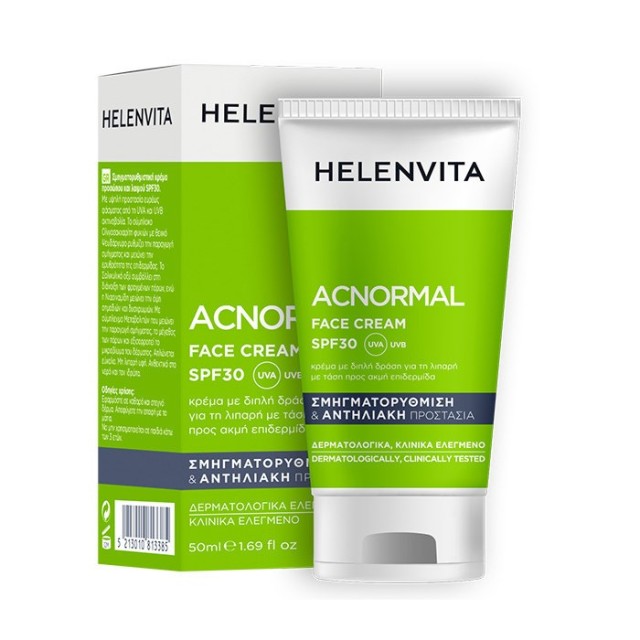 Helenvita ACNormal Face Cream SPF30 50ml (Αντηλιακή Σμηγματορύθμιστική Κρέμα Προσώπου)