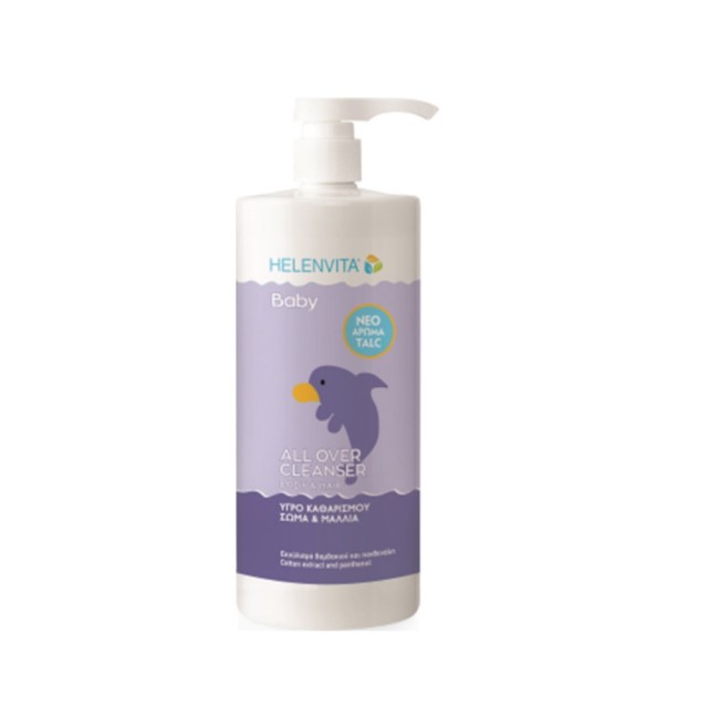 Helenvita Baby All Over Cleanser Talc 1lt (Παιδικό Υγρό Καθαρισμού για Σώμα & Μαλλιά με Άρωμα Ταλκ)