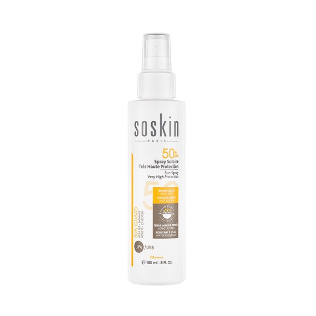 Soskin Sun Spray Very High Protection SPF50+ 150ml (Αντηλιακό Γαλάκτωμα Πολύ Υψηλής Προστασίας Προσώπου & Σώματος σε Σπρέι)