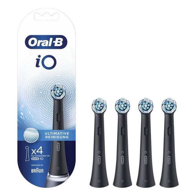 Oral-B iO Ultimate Clean Replacement Brush Heads Black 4pcs