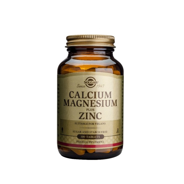 Solgar Calcium Magnesium Plus Zinc 100tabs (Μαγνήσιο-Ασβέστιο-Ψευδάργυρος 100 ταμπ)