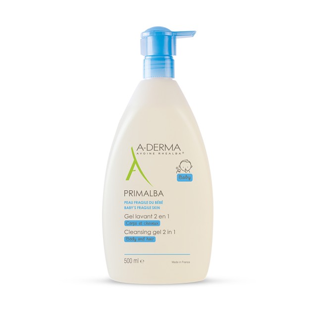 A Derma Primalba Cleansing Gel 2 σε 1 500ml (Απαλό Αφρίζον Ζελ Καθαρισμού για το Σώμα & τα Μαλλιά)