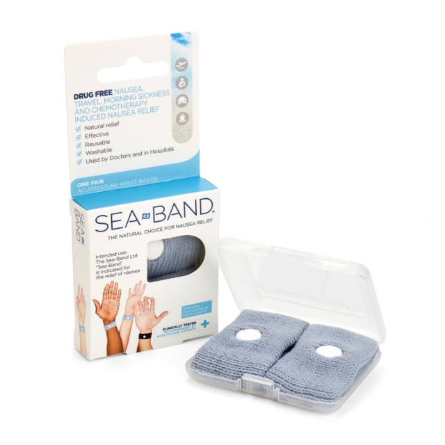 Sea Band Adult Acupressure Wrist Band Grey 2pcs