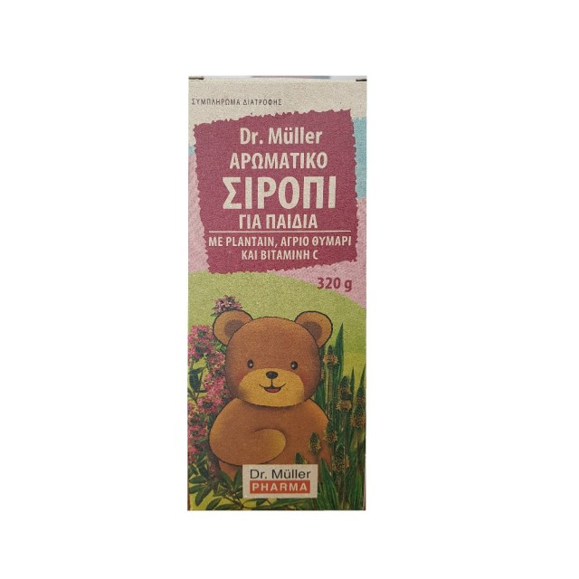 Dr Muller Pharma Syrup for Children Plantain, Wild Thyme & Vitamin C 320gr (Παιδικό Σιρόπι για το Λαιμό με Πλαντάγκο, Άγριο Θυμάρι & Bιταμίνη C)