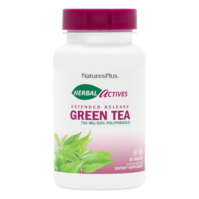 Natures Plus Green Tea 750mg 30tabs (Πράσινο Τσάι σε Ταμπλέτες για Διαχείριση του Βάρους)