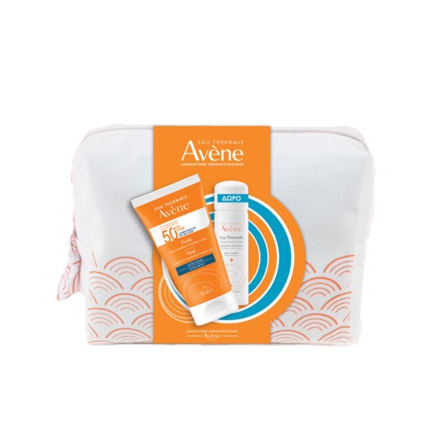 Avene SET Sun Care Fluid SPF50+ 50ml & ΔΩΡΟ Eau Thermale 50ml (Αντηλιακό Fluid Προσώπου για Κανονική/Μικτή Ευαίσθητη Επιδερμίδα & ΔΩΡΟ Ιαματικό Νερό)